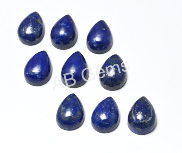 Lapis Lazuli Pear Shape Cabochons, Lapis Lazuli Gemstone Shape Cabochons 8x12 MM, Natural Blue Lapis Teardrop Shape Cabochons 8 Pc