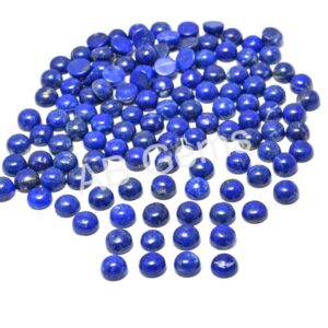 Lapis Lazuli Round Shape Cabochons 6 MM, Natural Blue Lapis Lazuli Gemstone Cabochons, Lapis Lazuli Handmade Cabs 10 Pc
