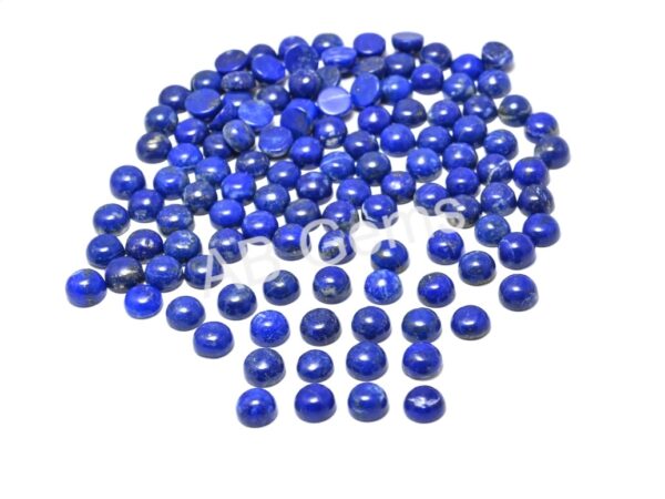 Lapis Lazuli Round Shape Cabochons 6 MM, Natural Blue Lapis Lazuli Gemstone Cabochons, Lapis Lazuli Handmade Cabs 10 Pc