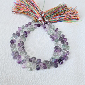 Fluorite Drop Shape Beads 4x5-5x7 MM, Multi Color Fluorite Smooth Shape Beads, Fluorite Shaded Color Match Drop Beads 7"