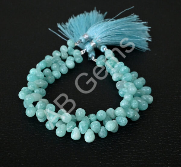 Amazonite Drop Beads, Amazonite Gemstone Shape Beads 5x7 MM, Amazonite Drop Shape Smooth Beads 7"