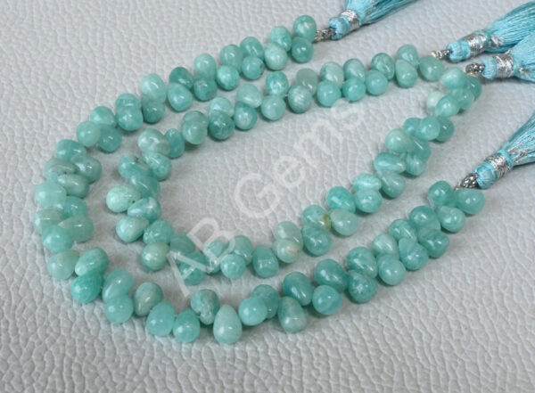 Amazonite Drop Beads, Amazonite Gemstone Shape Beads 5x7 MM, Amazonite Drop Shape Smooth Beads 7" - Image 4