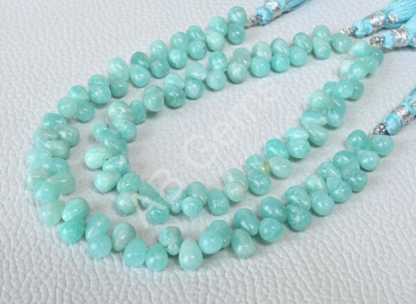 Amazonite Drop Beads, Amazonite Gemstone Shape Beads 5x7 MM, Amazonite Drop Shape Smooth Beads 7" - Image 5