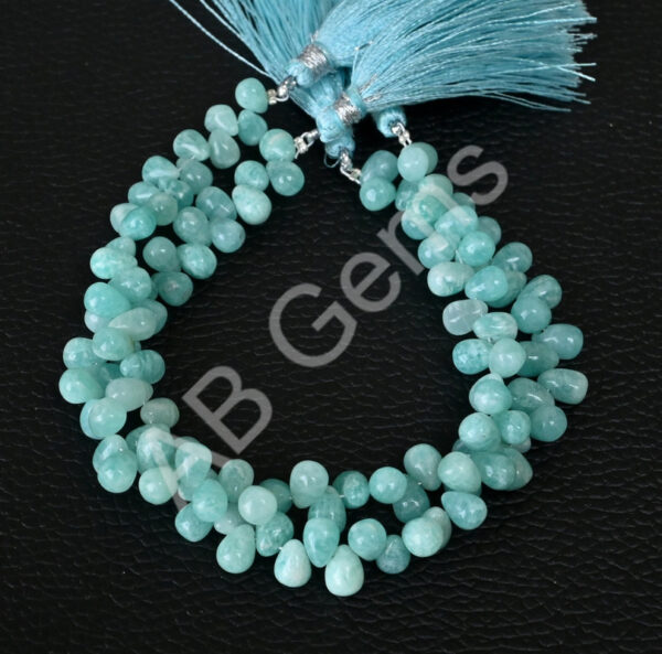 Amazonite Drop Beads, Amazonite Gemstone Shape Beads 5x7 MM, Amazonite Drop Shape Smooth Beads 7" - Image 6