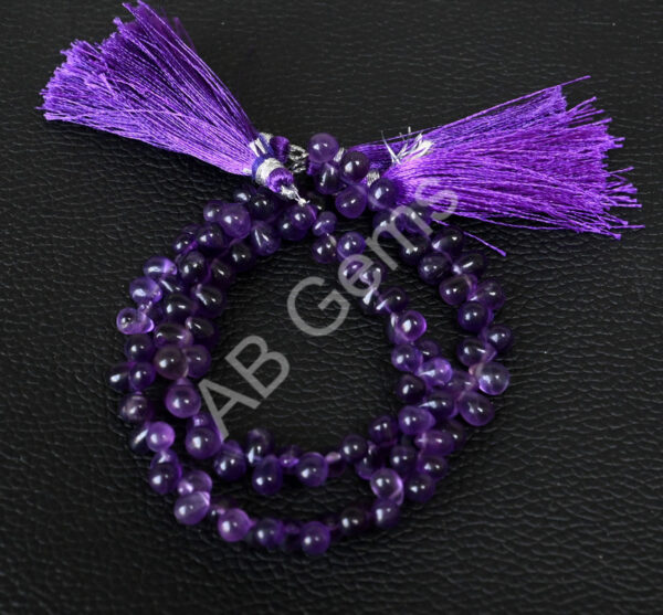Amethyst Smooth Drop Beads 5x6-5x7 MM, Amethyst Gemstone Beads, Amethyst Handmade Loose Beads 7"