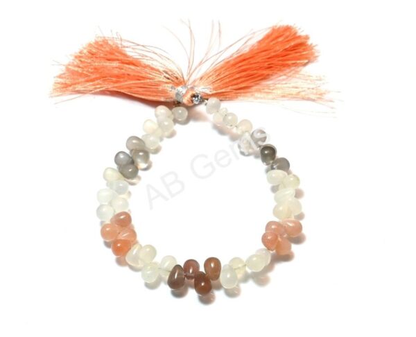Moonstone Drop Shape Beads 5x7-6x7.5 MM, Multi Moonstone Smooth Loose Beads, Moonstone Gemstone Beads 7" - Image 4