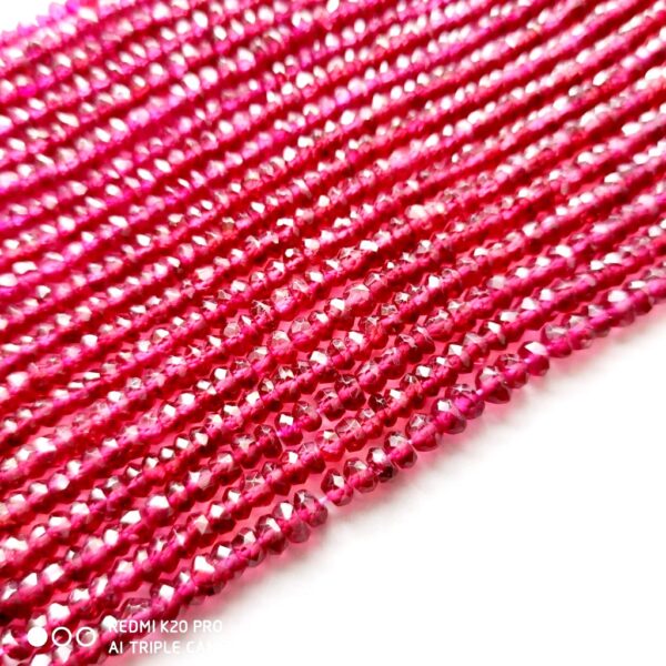 Garnet Faceted Beads Natural Handmade Garnet loose Gemstone 3.5-4 MM Length 13" - Image 2