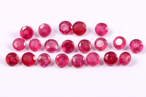 2 MM Ruby Gemstone Round Faceted Cut_Handmade Ruby Calibrated Faceted Cut Jewelry Making pack of 25 piece