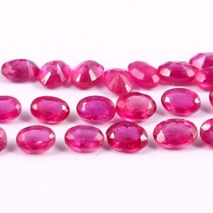3x5 MM Ruby Calibrated Oval Faceted Cut_Handmade Muzambique Ruby Loose Gemstone Cut Jewelry Making pack of  20 Piece