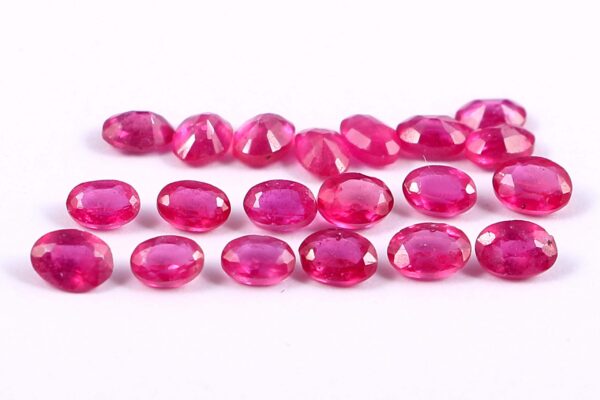3x5 MM Ruby Calibrated Oval Faceted Cut_Handmade Muzambique Ruby Loose Gemstone Cut Jewelry Making pack of  20 Piece