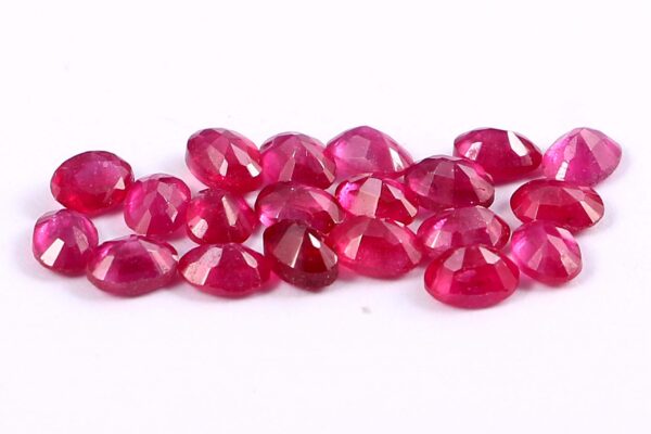 3x5 MM Ruby Calibrated Oval Faceted Cut_Handmade Muzambique Ruby Loose Gemstone Cut Jewelry Making pack of  20 Piece - Image 2