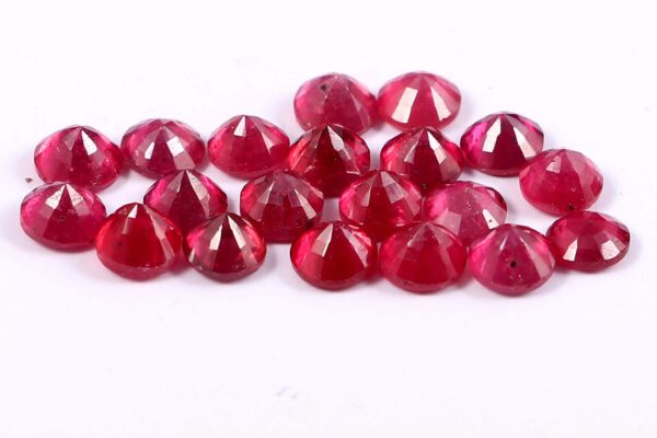 Ruby Round Cut Ruby Cut Calibrated Round Ruby Precious Cut 5 mm 16 Pc. - Image 2