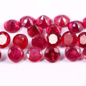 Ruby Round Cut Ruby Cut Calibrated Round Ruby Precious Cut 5 mm 16 Pc.