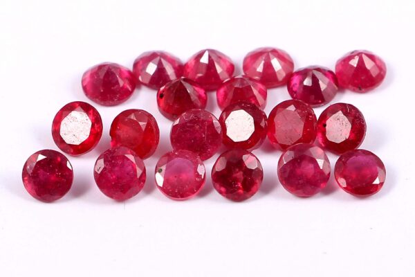 Ruby Round Cut Ruby Cut Calibrated Round Ruby Precious Cut 5 mm 16 Pc.