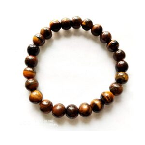 8 MM Natural Tiger Eye Balls Bracelet_Handmade Gemstone Tiger Eye Balls Bracelets for gift 7.5"