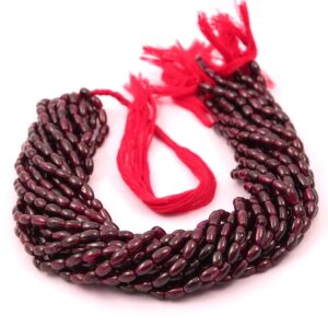 Garnet Shape Beads Handmade Garnet Barrel Loose Gemstone 4x6-4x8 MM Length 13"