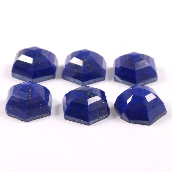 Lapis Lazuli Cabochon, Natural Blue Lapis Lazuli Hexagon Faceted Cabochons, Lapis Lazuli Top Quality Gemstone Shape Rose cut 11x11 MM - Image 2