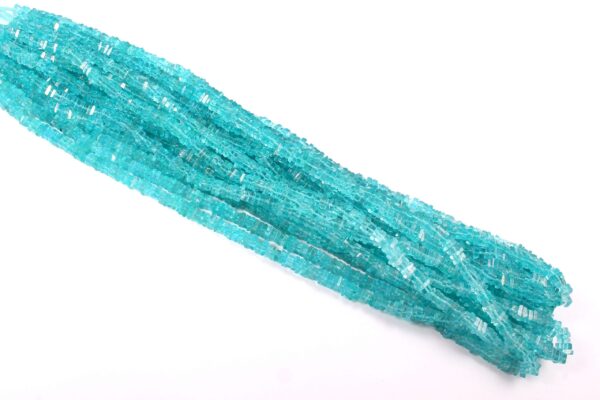 Apatite Heishi Beads_Apatite Square Heishi Beads_Apatite Roundel Beads_Sky Blue Apatite Heishi Beads 4 MM 16" - Image 2
