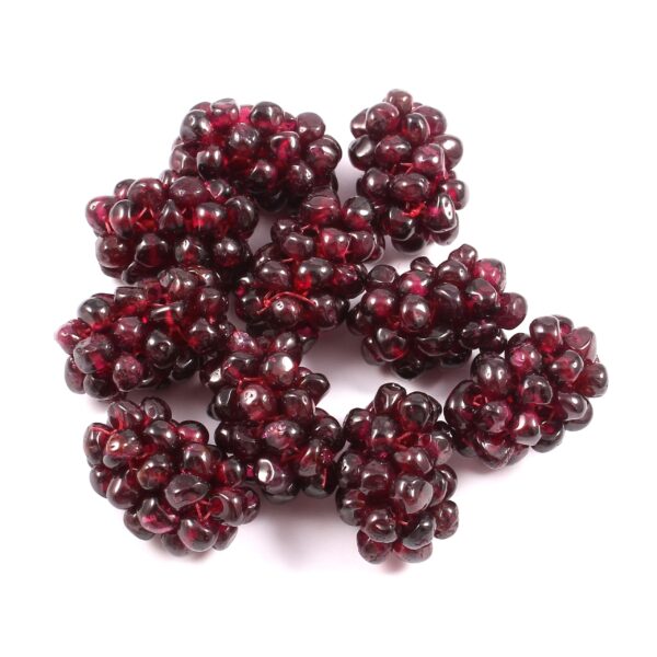 Garnet Beads Braided Berry, Garnet Designer Beaded Pulp, Garnet Beads For Vintage Jewelry Making 25 MM 10 Pc. - Image 3