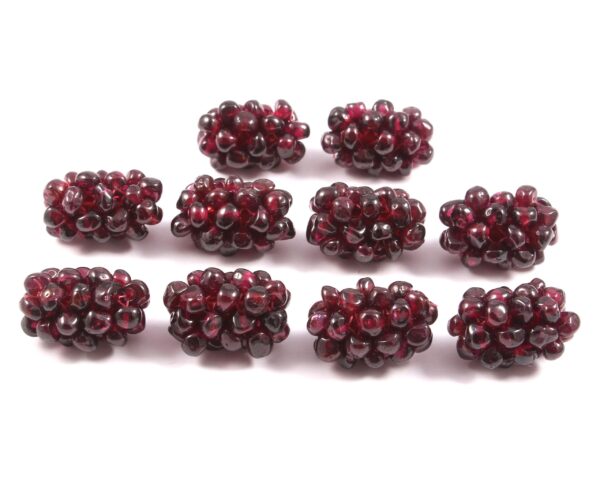 Garnet Beads Braided Berry, Garnet Designer Beaded Pulp, Garnet Beads For Vintage Jewelry Making 25 MM 10 Pc.