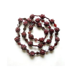 Garnet Matter Mala Beads Necklace_Loose gemstone beads_Handmade Designer Garnet Rope Necklace  9-10 MM Length 26"