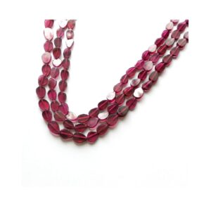 Garnet Flat Pear Shape Smooth Beads_Handmade Garnet Gemstone Loose Beads 5x7MM 13"