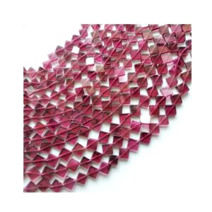 Natural Garnet Flat Square Loose Beads_Garnet Kite Smooth Beads_Gemstone Loose Beads 5 - 5.5MM 13"