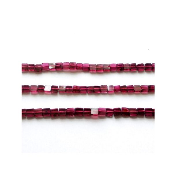 Matural Garnet Square Shape Smooth Beads_Garnet Choki Plain Loose Beads_Garnet Gemstone Beads 4 - 4.5MM 13" - Image 2