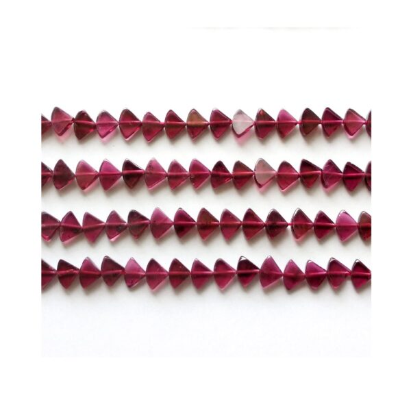 Natural Garnet Smooth Loose Beads_Garnet Flat Umbrella Shape Beads_Garnet Trillion Plain Beads_Garnet Fancy Shape Loose Beads 43.5x6 - 5x6.5MM 13" - Image 3