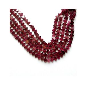 Natural Garnet Smooth Loose Beads_Garnet Flat Umbrella Shape Beads_Garnet Trillion Plain Beads_Garnet Fancy Shape Loose Beads 43.5x6 - 5x6.5MM 13"