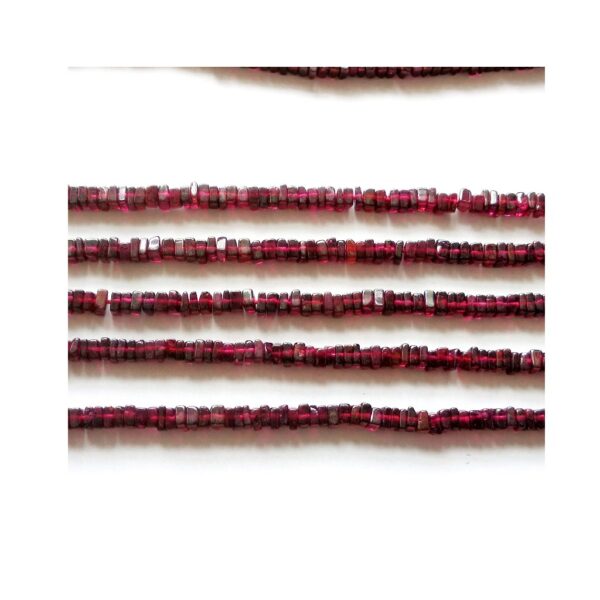 Garnet Smooth Square Beads_Garnet Gemstone Loose Beads 3.5 - 4MM 13" - Image 2
