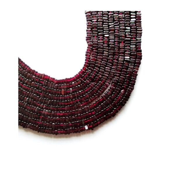 Garnet Smooth Square Beads_Garnet Gemstone Loose Beads 3.5 - 4MM 13"