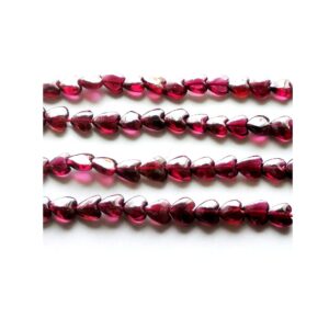 Natural Garnet Heart Shape Beads_Garnet Gemstone Loose Beads_Garnet Fancy Heart Shape Beads 6 - 7MM 13"