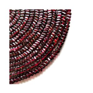 Garnet Square shape Beads_Gemstone Square Shape Handmade Beads_Garnet Loose Beads 5-5.5 MM 13"