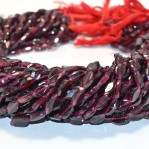 Garnet Faceted Marquoise Shape Beads, Garnet Gemstone Loose Beads 4.5x8.5-5x9 MM, Garnet Flat Shape Beads 13"