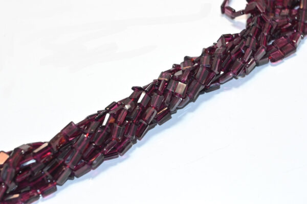 Garnet Flat Rectangle Shape Beads, Garnet Gemstone Faceted Beads 4x6 MM, Garnet Loose Beads 13" - Image 2