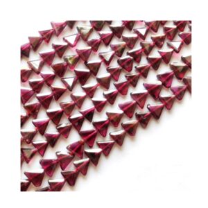 Natural Garnet Faceted Triangle Shape beads_Handmade loose Gemstone Beads_Garnet Trillion Shape Beads_Garnet Shape Beads 7.5 MM Approx 13"