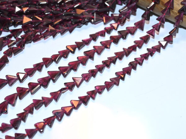 Garnet Faceted Triangle Shape Beads, Garnet Faceted Flat Beads 8x8.5 MM, Garnet Gemstone Loose Beads 13" - Image 3