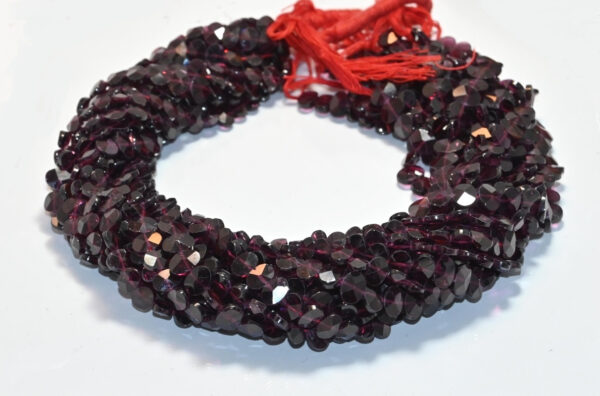Garnet Faceted Oval Shape Beads 5x7 MM, Garnet Gemstone Shape Beads, Garnet Handmade Loose Beads, Garnet January Birth Stone Beads 13" - Image 2