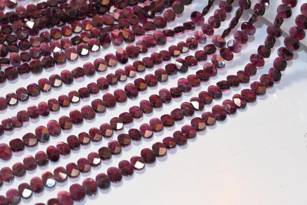 Garnet Oval Shape Beads 6x8 MM, Garnet Faceted Shape Beads, Garnet Gemstone Shape Beads, Garnet Handmade Beads 13"