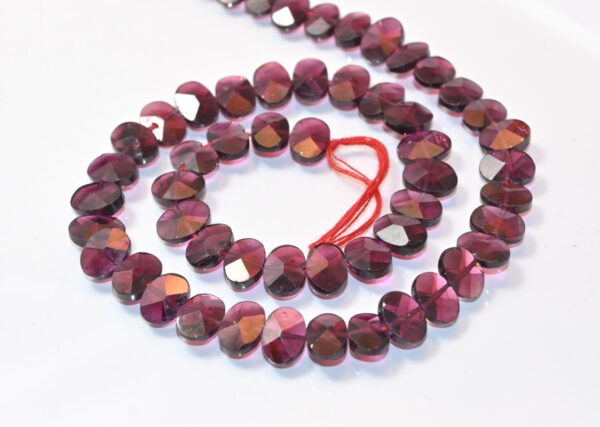 Garnet Faceted Oval Shape Beads 5x7 MM, Garnet Gemstone Shape Beads, Garnet Handmade Loose Beads, Garnet January Birth Stone Beads 13" - Image 5