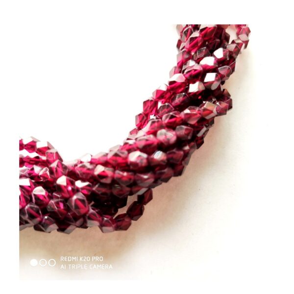 Top Quality Red Garnet faceted Rectangle shape Beads_Handmade Gemstone Shape Beads For Gift size 3.5x4.5 mm strand Length 13" - Image 2