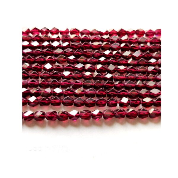 Top Quality Red Garnet faceted Rectangle shape Beads_Handmade Gemstone Shape Beads For Gift size 3.5x4.5 mm strand Length 13"