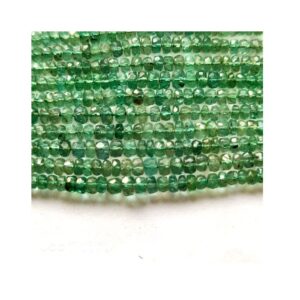 Emerald Faceted Roundel Beads_Natural Emerald Beads size 2.5-3 mm strand length 4"