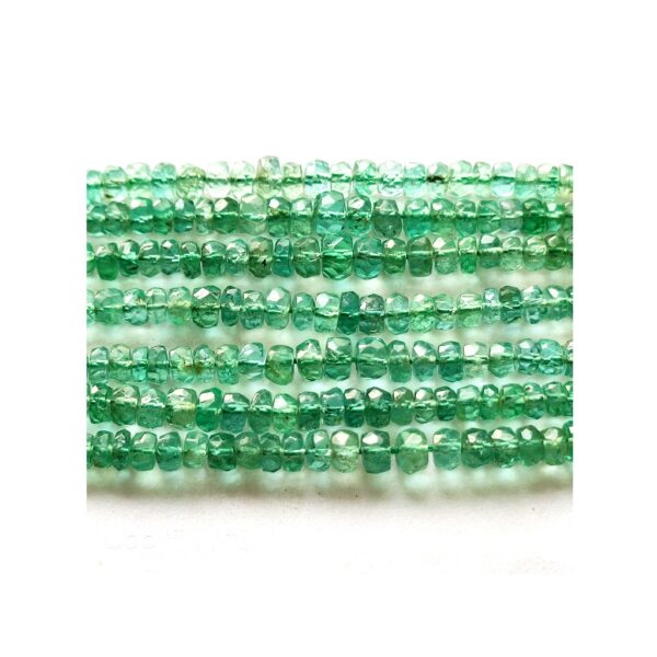 Top Quality Emerald faceted Roundel beads_Handmade Gemstone Beads Size 2.5-3.5 mm strand length 4"
