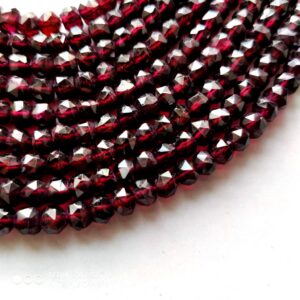 Top Quality Red Garnet Rose cut Faceted Beads_Handmade Natural loose Garnet Gemstone for Jewelry Making Size 7-7.5 mm Approx strand length 14"
