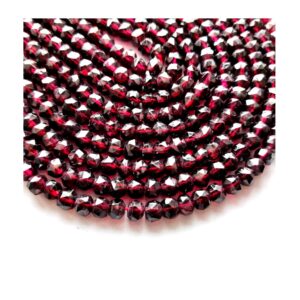 Red Garnet Faceted Rose Cut Beads_Handmade Loose Gemstone Beads for Designer Jewelry Making  Size 6 mm Approx strand length 14"