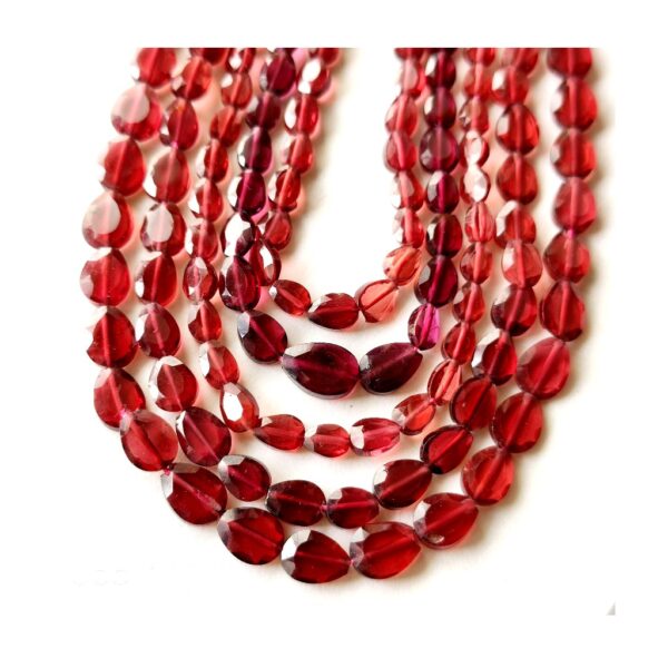 Garnet Faceted Pear Shape Beads_Garnet Shape beads Size 4x5-5x7 MM approx strand length 14" For jewelry Making