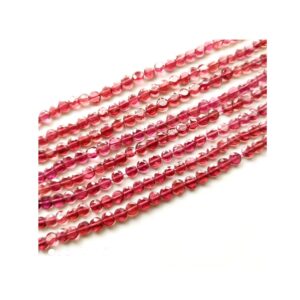 Garnet Faceted Coin Shape Beads_Handmade Semi-Precious Shape Beads for Jewelry Making Size 4 MM approx strand length 14"