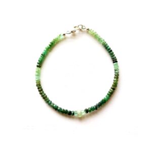 Natural Shaded Emerald Beaded Bracelet_Handmade Emerald Beads Bracelet For Gift Size 3.50 MM Length 7.50"